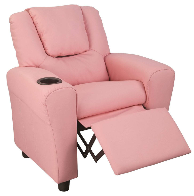 PU Leather Kids Recliner with Drink Holder Payday Deals