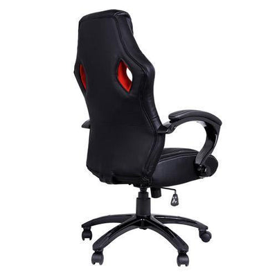 PU Leather & Mesh Racing Style Office Chair - Black and Red