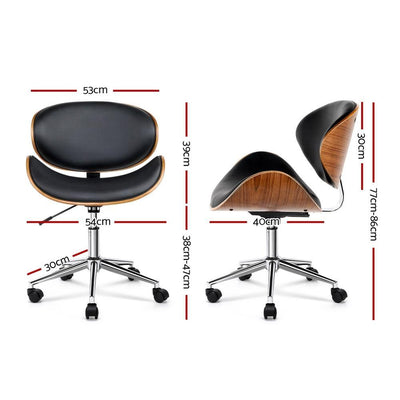 & PU Leather Office Desk Chair - Black