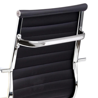 PU Leather Office Desk Chair - Black