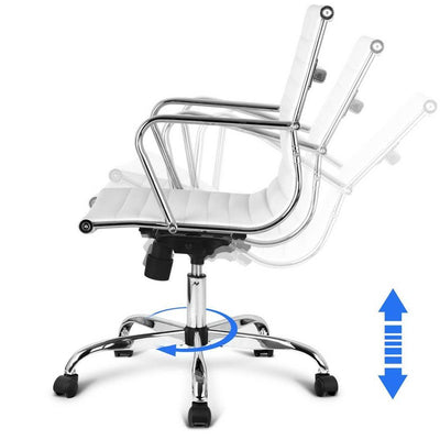 PU Leather Office Desk Chair - White Payday Deals