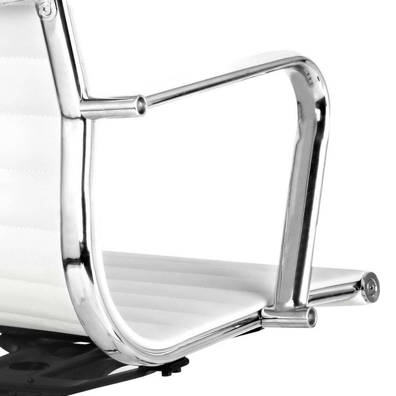 PU Leather Office Desk Chair - White