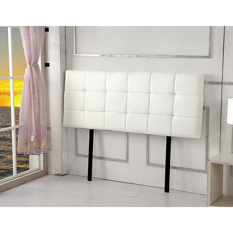 PU Leather Queen Bed Deluxe Headboard Bedhead - White Payday Deals