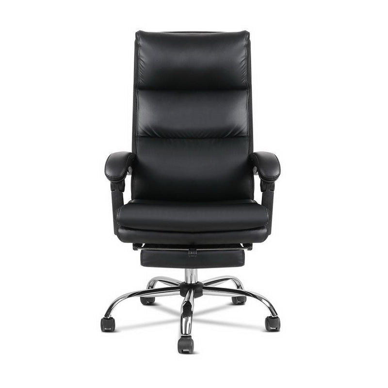 PU Leather Racing Style Office Desk Chair - Black