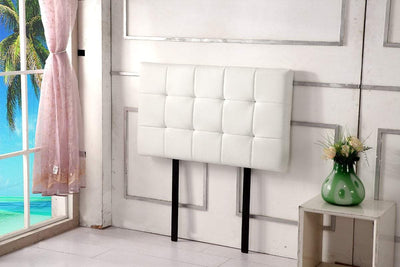 PU Leather Single Bed Deluxe Headboard Bedhead - White Payday Deals