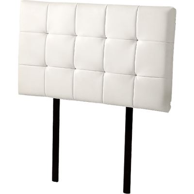 PU Leather Single Bed Deluxe Headboard Bedhead - White