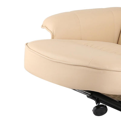 PU Leather Wood Armchair Recliner - Beige