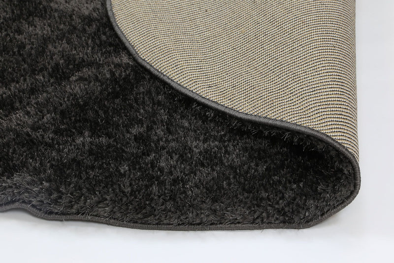 Puffy Soft Shaggy Round Rug Anthracite Grey 160x160 cm Round Payday Deals