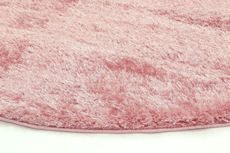 Puffy Soft Shaggy Round Rug Pink 160x160 cm Round Payday Deals
