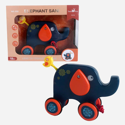 Pull Along Elephant Motion  Kids Children Wooden Toy 22 X 7.5 X 18cm
