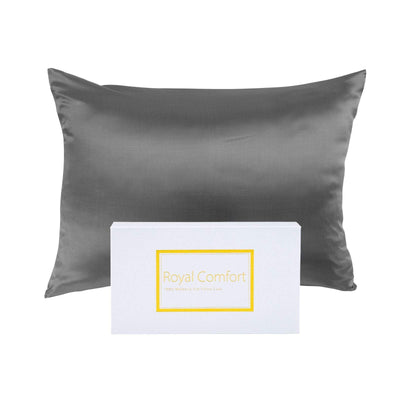 Pure Silk Pillow Case by Royal Comfort-Charcoal Payday Deals