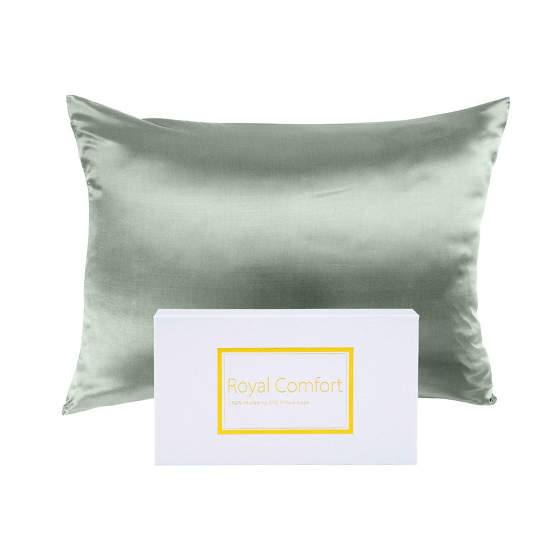 Pure Silk Pillow Case by Royal Comfort (Single Pack) - Sage Payday Deals