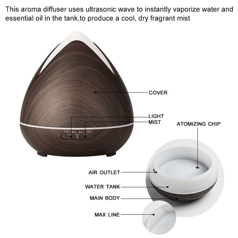 PureSpa Ultrasonic Diffuser  - Dark Wood Payday Deals