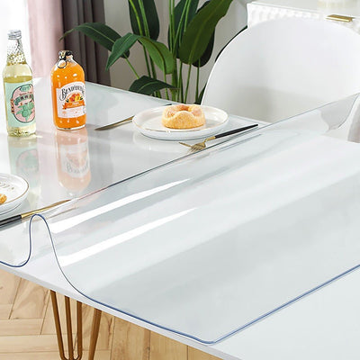 PVC Tablecloth Protector 107X213.4CM Clear Plastic Table Cloth Cover Transparent Payday Deals