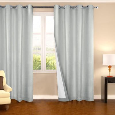 Art Queen 2 Panel 240 x 230cm Eyelet Blockout Curtains - Ecru