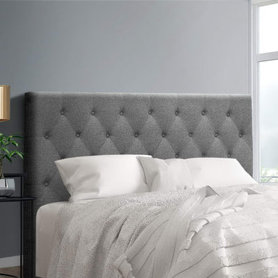 Queen Size Bed Head Headboard Bedhead Fabric Frame Base CAPPI Grey Payday Deals