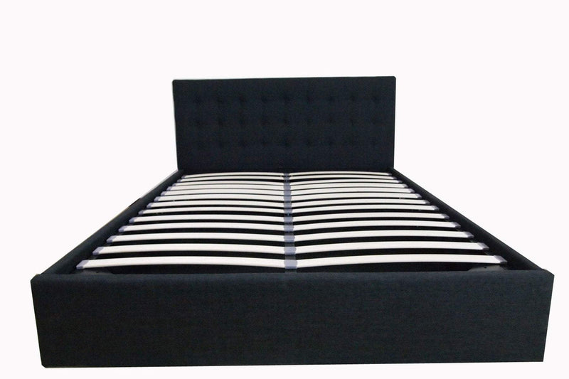 Queen Size Charcoal Fabric Gas Lift Bed