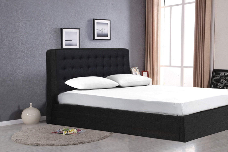 Queen Size Charcoal Fabric Gas Lift Bed