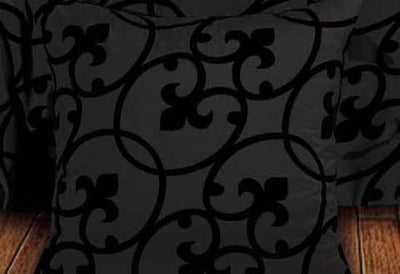 Queen Size Flocking Charcoal Black Quilt Cover Set (3PCS) Payday Deals