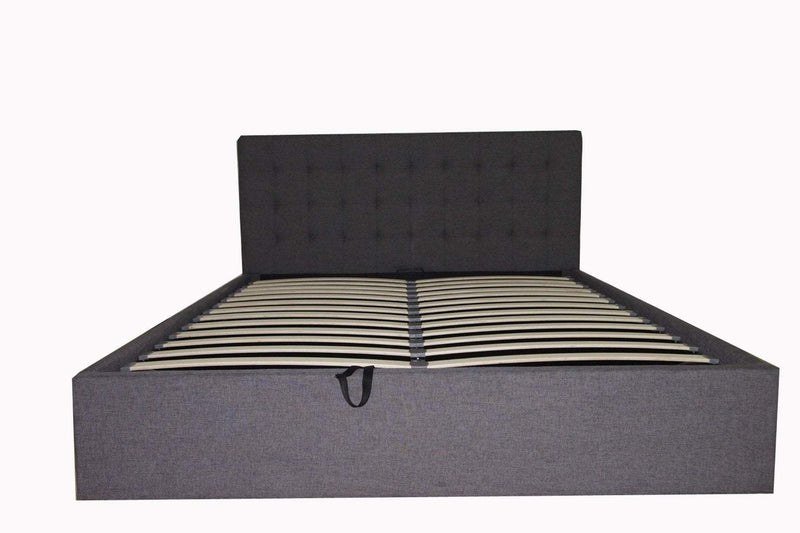 Queen Size Grey Fabric Gas Lift Bed Payday Deals