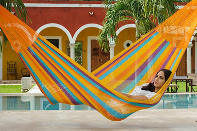 Queen Size Mayan Legacy Cotton Mexican Hammock in Alegra Colour Payday Deals