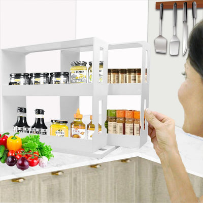 Rack Storage Slide Cabinet Organiser Pantry Kitchen Shelf Spice Jars Can Holder Payday Deals