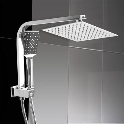 Rain Shower Head Set Silver Square Brass Taps Mixer Handheld High Pressure Payday Deals