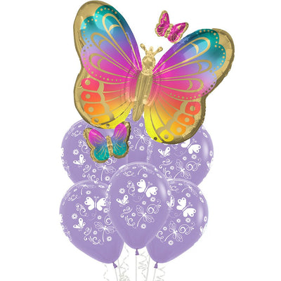 Rainbow Butterfly SuperShape Balloon Party Pack