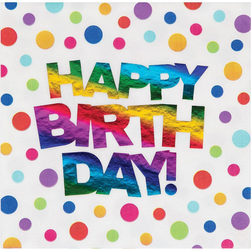 Rainbow Party Supplies Rainbow Foil Happy Birthday Lunch Napkins Payday Deals