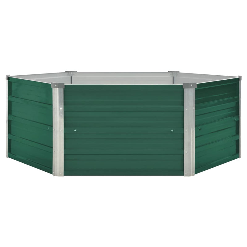 Raised Garden Bed 129x129x46 cm Galvanised Steel Green Payday Deals