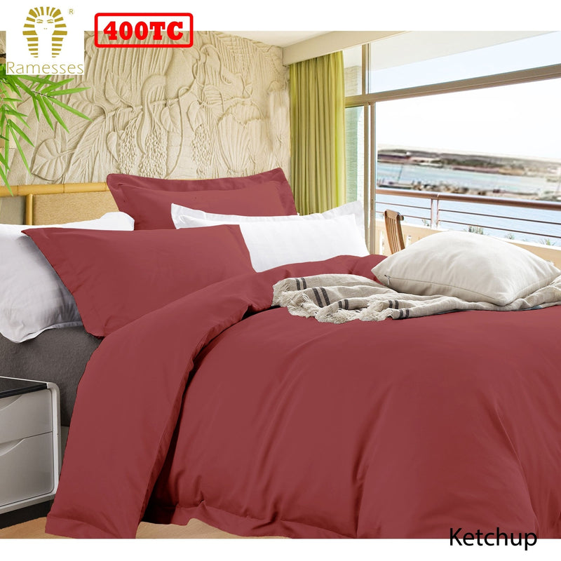 Ramesses Bamboo Cotton Quilt Cover Set Ketchup King Payday Deals