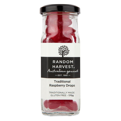 Random Harvest Traditional Raspberry Drops Sugar Candy 170g Payday Deals