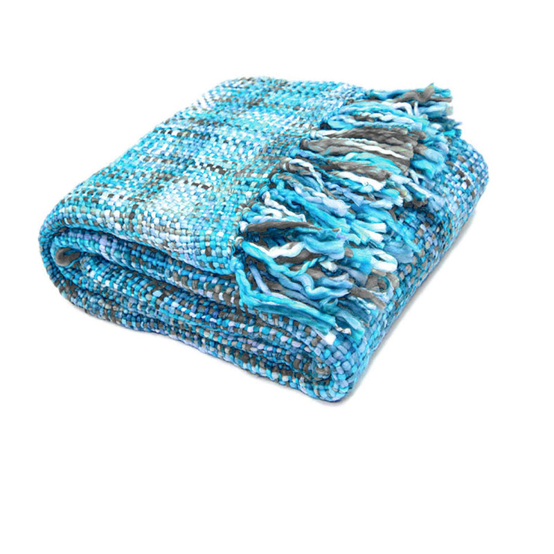 Rans Oslo Knitted Weave Throw 127x152cm - Aqua Marine Payday Deals