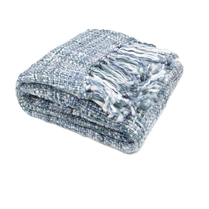 Rans Oslo Knitted Weave Throw 127x152cm - Steel Blue Payday Deals