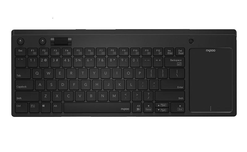 RAPOO K2800 Wireless Keyboard with Touchpad & Entertainment Media Keys - 2.4GHz, Range Up to 10m, Connect PC to TV, Compact Design Payday Deals