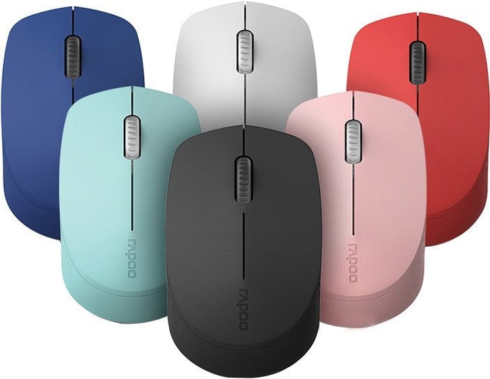 RAPOO M100 2.4GHz & Bluetooth 3 / 4 Quiet Click Wireless Mouse Pink - 1300dpi Connects up to 3 Devices, Up to 9 months Battery Life Payday Deals