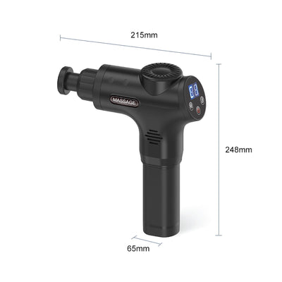 Rechargeable Percussion Massage Gun - Handheld Muscle Pistol - 6 Heads LCD Payday Deals