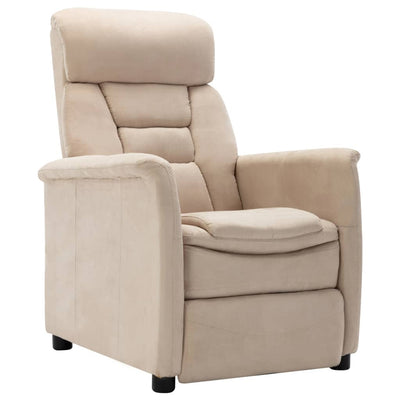 Recliner Cream Faux Suede Leather Payday Deals