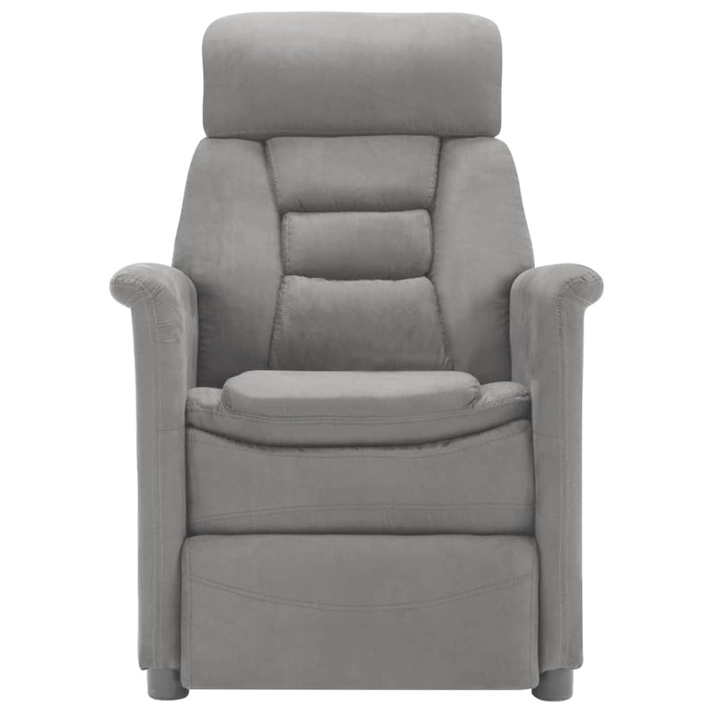 Recliner Light Grey Faux Suede Leather Payday Deals