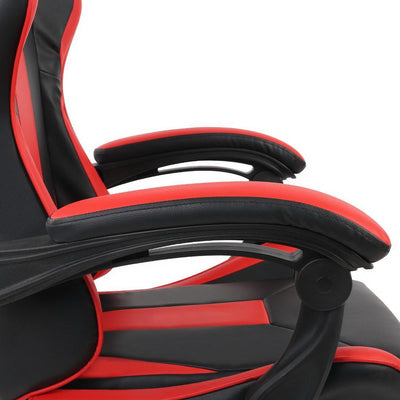 Reclining Office Desk Gaming Chair - Black and Red