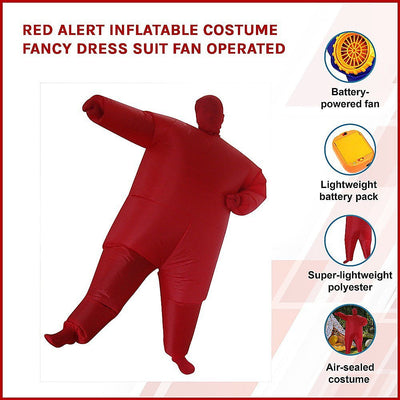 Red Alert Inflatable Costume Fancy Dress Suit Fan Operated Payday Deals