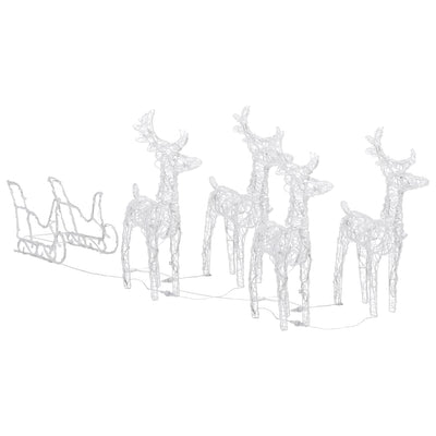 Reindeers & Sleigh Christmas Decoration 280x28x55 cm Acrylic Payday Deals