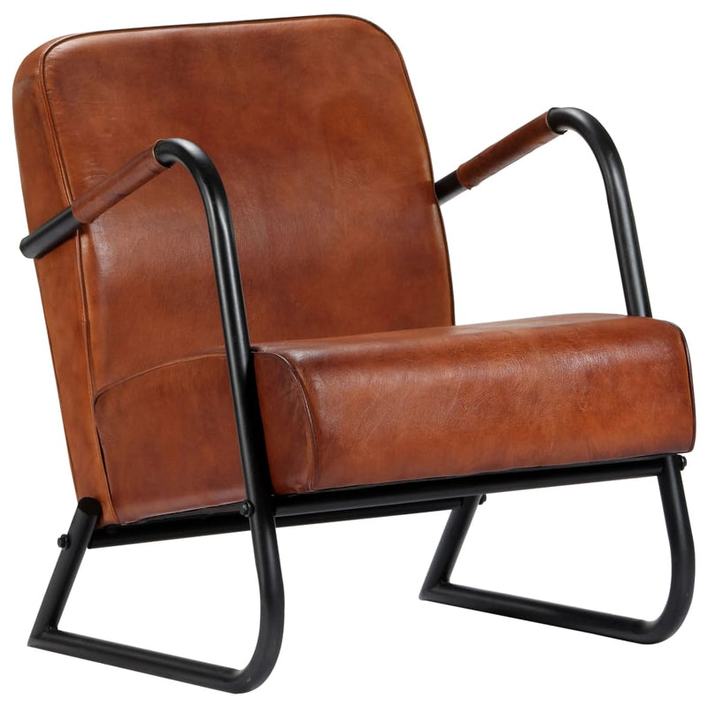 Relax Armchair Brown Real Leather Payday Deals