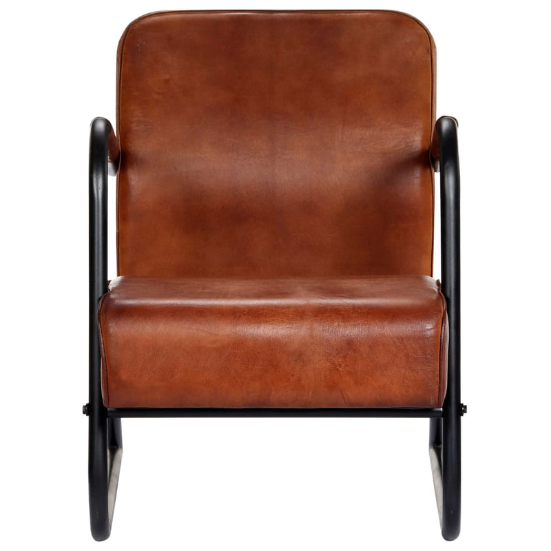 Relax Armchair Brown Real Leather Payday Deals