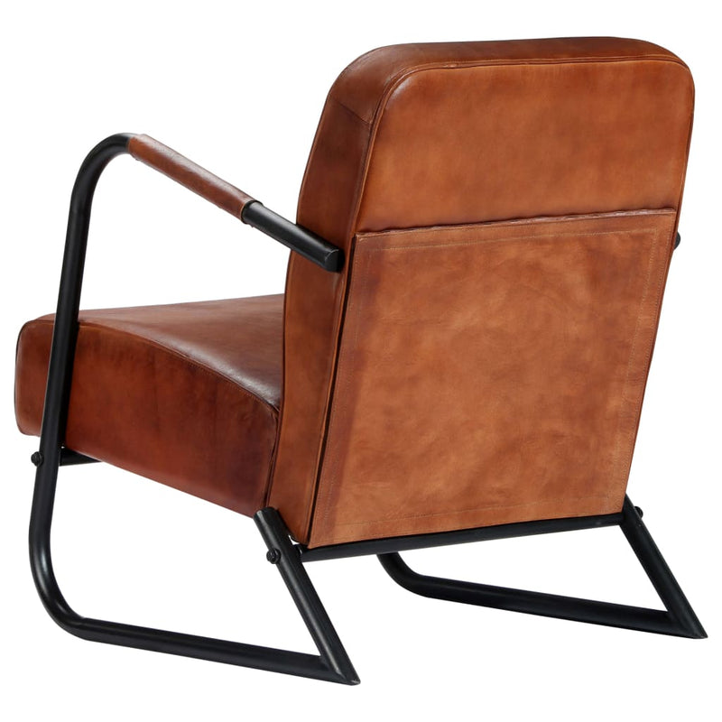 Relax Armchair Brown Real Leather Payday Deals