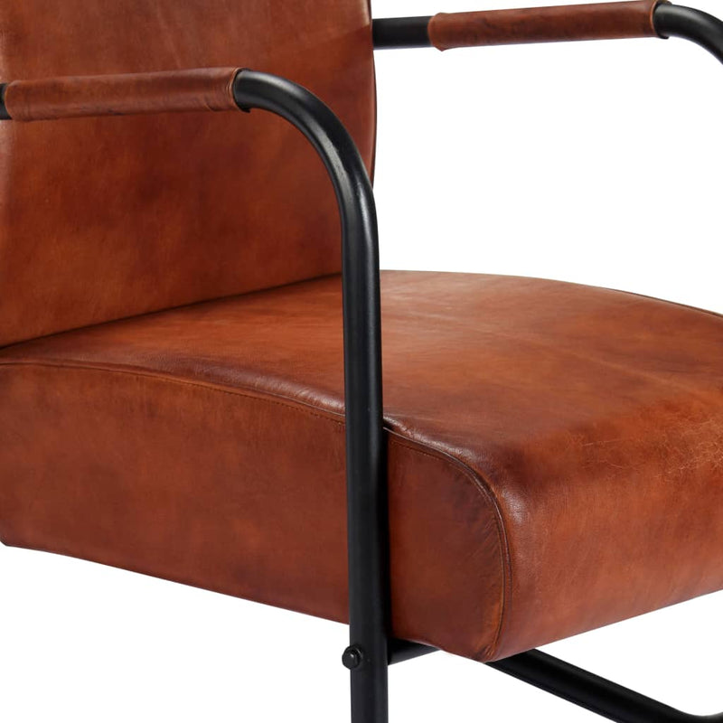 Relax Armchair Brown Real Leather Payday Deals