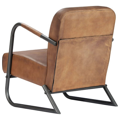 Relax Armchair Light Brown Real Leather Payday Deals