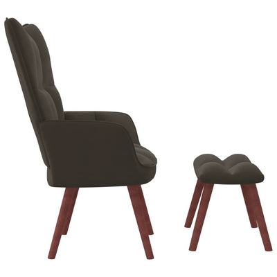 Relaxing Chair with a Stool Dark Grey Velvet Payday Deals