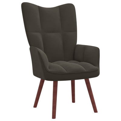 Relaxing Chair with a Stool Dark Grey Velvet Payday Deals