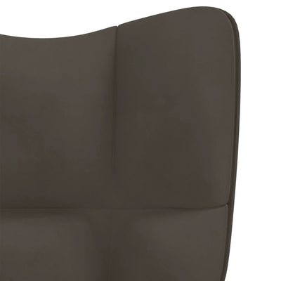 Relaxing Chair with a Stool Dark Grey Velvet Payday Deals